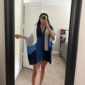 Rafaella Women’s Colorblock Long Sweater Cover